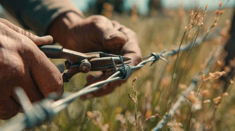 Barb Wire Fencing Repair detail